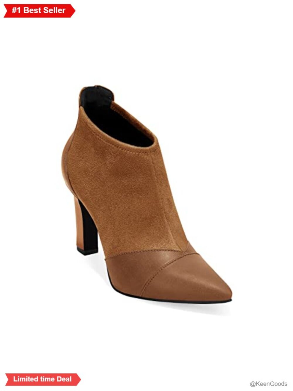 Ankle Booties Pointed Toe Stiletto High Heel Splicing Faux Leather Suede Dress
